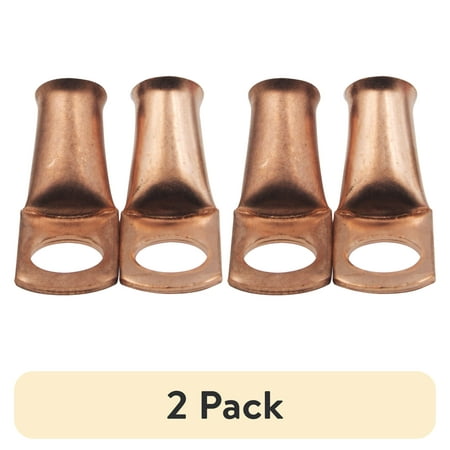 (2 pack) EverStart Auto 4-6 Gauge Battery Cable Lugs, 2pieces in Pack with 3/8" Hole, Universal, 0.021lb