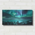 thumbnail image 3 of Luxe Metal Art 'Northern Lights Aurora Borealis Over Ocean' by Luxe Portfolio, Metal Wall Art, 24"x12", 3 of 10