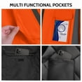 thumbnail image 5 of TCCFCCT Safety Jacket for Men & Women, Hi Vis Reflective Jackets with Pockets, Construction Coats for Cold Weather, High Vis Rain Gear, Waterproof, Long J-Orange, M, 5 of 7