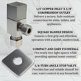thumbnail image 4 of Westbrass 20" Flat Head Toilet Supply Kit with Square Handle 1/4-Turn Angle Stop, Satin Nickel, 4 of 8