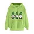 thumbnail image 3 of VBTAPA St. Patrick's Day Hoodies for Women Lucky Shamrock Graphic Printed Hooded Sweatshirt Irish Clover Loose Casual Pullover Hoodie with Kangaroo Pocket Green XL, 3 of 6