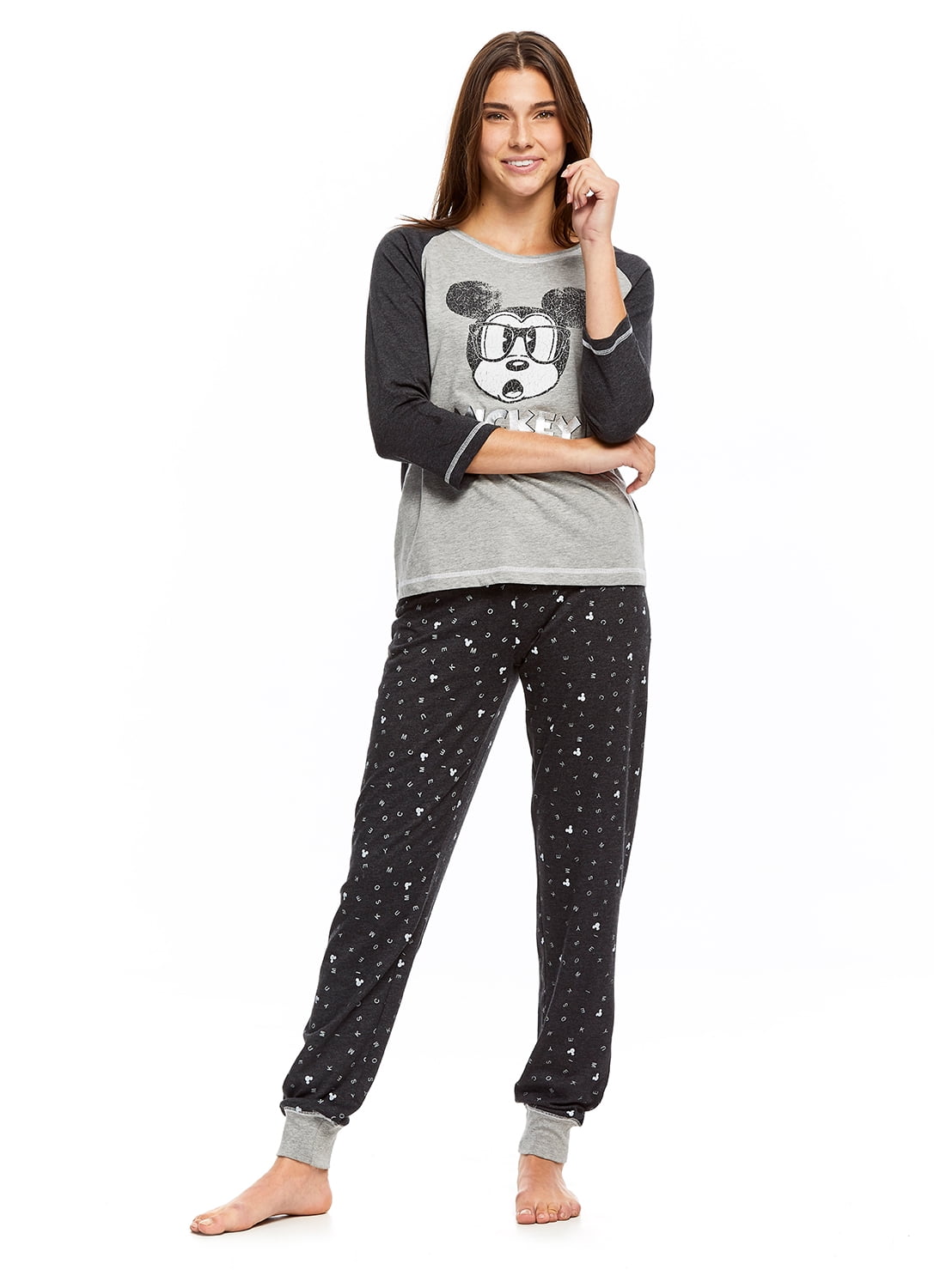 Disney Mickey Mouse Women's 2-Piece Pajama Sets | Long Sleeve Top & PJ ...