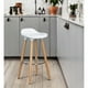 thumbnail image 4 of Juego de 2 Bancos para Barra FurnitureR Silla de Bar JASMINE PP BLANCO moderno, 4 of 8