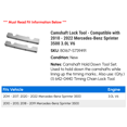 thumbnail image 2 of Camshaft Lock Tool - Compatible with 2010 - 2022 Mercedes-Benz Sprinter 3500 3.0L V6 2011 2012 2013 2014 2015 2016 2017 2018 2019 2020 2021, 2 of 2