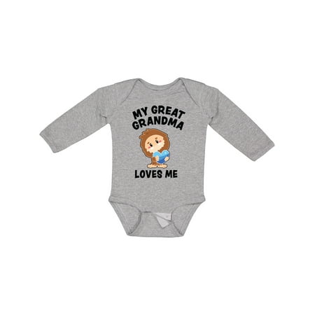 

Inktastic Cute Bigfoot My Great Grandma Loves Me Gift Baby Boy Long Sleeve Bodysuit
