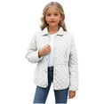 thumbnail image 2 of UQJfacai Girls Quilted Jacket Kids Button Down Padded Fall Coats Casual Winter Collared Long Sleeve Cardigan Outerwear with Pockets, 2 of 9
