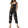 thumbnail image 6 of Stralyhd Pumpkin Face Graphic Jumpsuits for Women Halloween Party Scoop Neck Jumpsuit Festival Gathering Jumpsuits with Pockets Spooky Horror Print Long Pants Black XL, 6 of 7