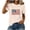 Khaki, variant on Womens 4th of July USA Flag Graphic T-Shirt, Patriotic Short Sleeve Crew Neck Tee