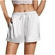 thumbnail image 1 of Pantalones cortos de poliéster para mujer, informales, con cintura elástica y estampado cómodo., 1 of 5