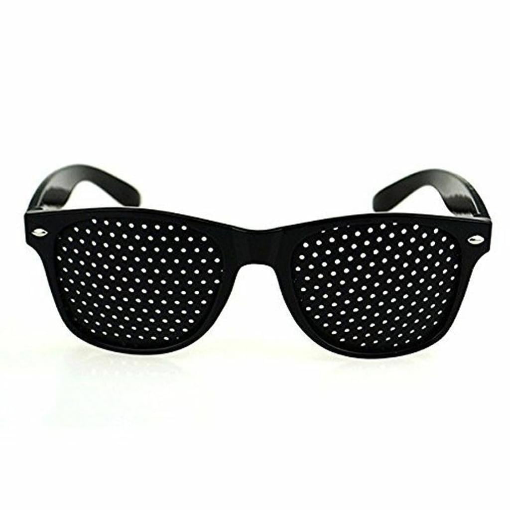 Grid glasses/hole glasses for eye training and relaxation in a set of 2, grid glasses with foldable temples