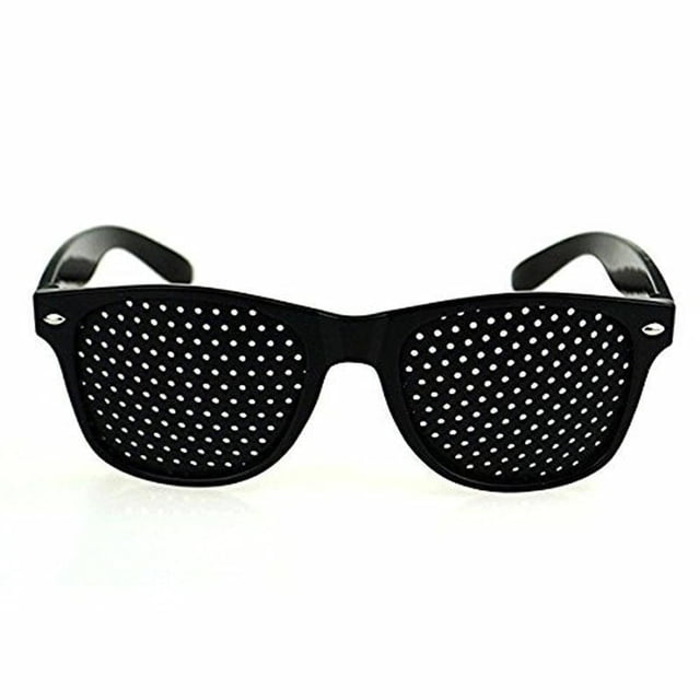 Gafas con rejilla/gafas con agujeros para el entrenamiento y la relajación de los ojos en un juego de 2, gafas con rejilla y patillas plegables Namotu LL-0414