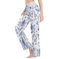 thumbnail image 4 of Women's Long Sleep Pants Home Pants Sleep Pants Wide-Leg Pants Design Elastic Fabric Casual Pants L Pretty Blue Stripes, 4 of 7