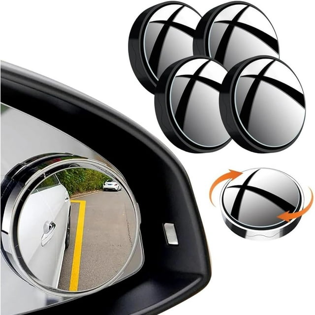 HUGFEGWE Suction Cup Car Convex Blind Spot Mirror 2pcs, Blind Spot Mirror Reversing Auxiliary Blind Spot Mirrors,Suction Cup Blind Spot Mirror for Car Convex Wide Angle Rear View 360° for U2537-15256