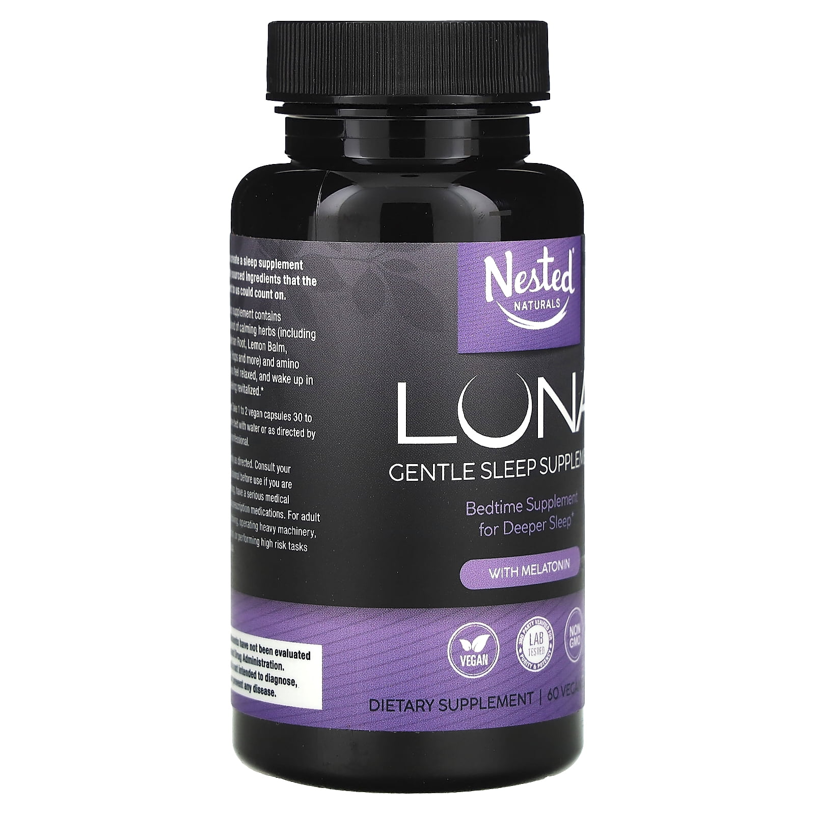 Nested Naturals Luna, Sleep Supplement with Melatonin, Calming
