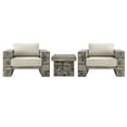 thumbnail image 3 of Modway Manteo Outdoor Arm Lounge Chair Set with Side Table in Light Gray/Beige, 3 of 9