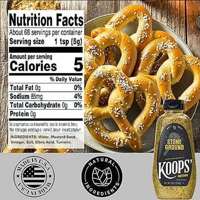 (5 pack) Koops' Mustard,  Stone Ground Mustard, 12 oz