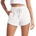 thumbnail image 3 of Pantalones Cortos Deportivos para Mujer con Bolsillos, de Algodón Francés, con Cordón Ajustable, para Hacer Ejercicio en Verano, Informales y Cómodos. M, 3 of 8