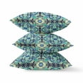 thumbnail image 4 of Aqua Indigo Cloverleaf Indoor Outdoor Throw Pillow, 4 of 4