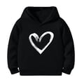 thumbnail image 4 of Sopiago Girls' Fashion Hoodies & Sweatshirts Casual Long Sleeve Cute Lightweight Pullover Tops Loose Solid Heart Print Sweatshirt Black,8-9 Years, 4 of 6