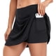 thumbnail image 1 of Faldas pantalón elásticas de tenis para mujer con pantalones cortos interiores: color liso, bolsillo lateral, mezcla de 92 % poliéster, falda deportiva de cintura alta para deportes/ocasión informa, 1 of 7