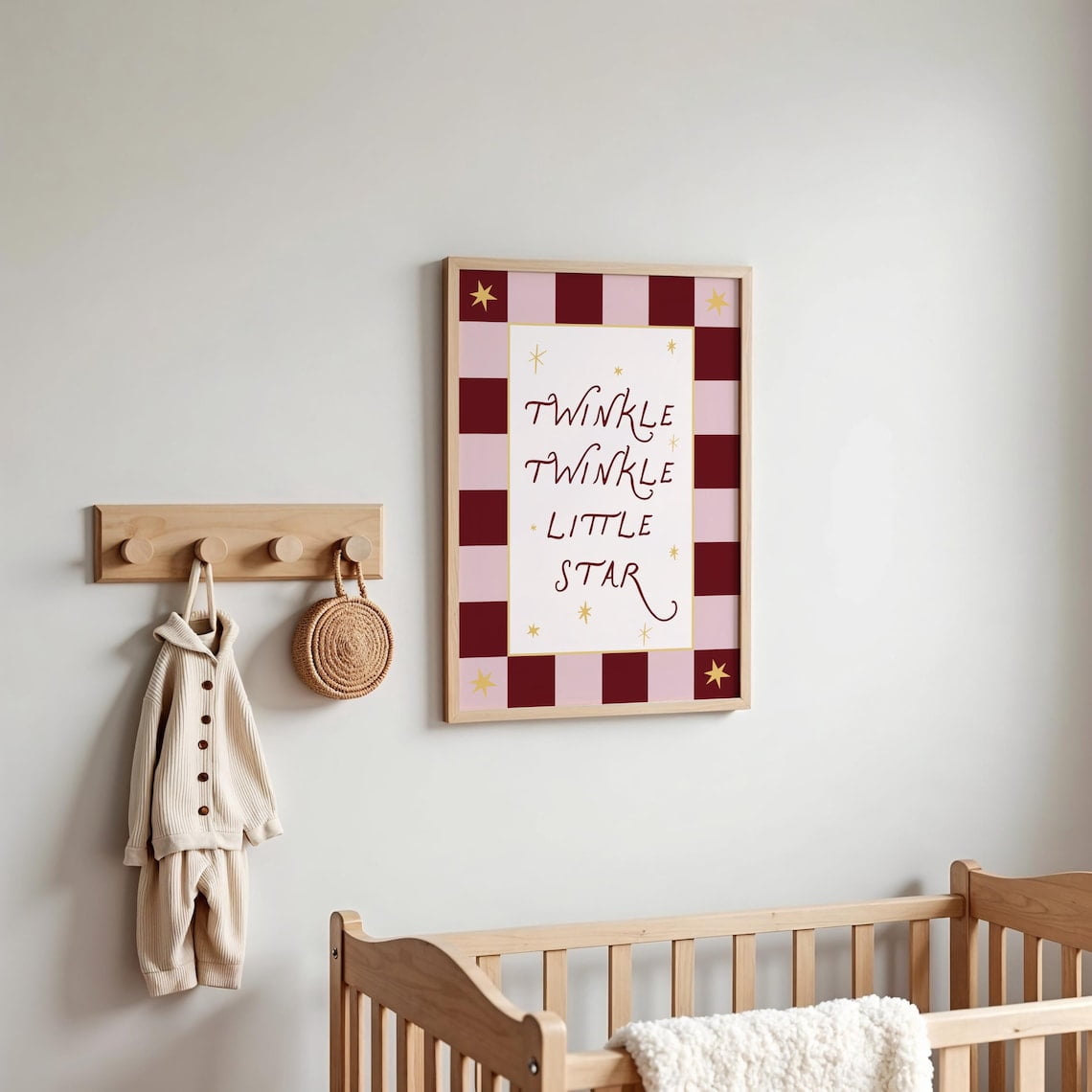 Twinkle Twinkle Little Star Wall Art Print Feminine Playroom Decor