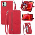 thumbnail image 3 of Case for iPhone 12 mini Zipper Wallet Cover Lanyard Crossbody Neck Strap Compatible with iPhone 12 mini Case, 3 of 5