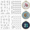 thumbnail image 2 of Water Soluble Embroidery Patterns for Beginners 4 Sheets with 94pcs Alphabet Floral Wreath Patterns Wash Away Embroidery Pattern Stabilizer, 2 of 9