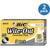 (2 pack) (2 Pack) BIC Wite-Out Brand Quick Dry Correction Fluid, 20 ml, White, 3 Count