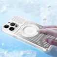 thumbnail image 2 of Compatible with iPhone 14 Pro Max Hollow Stand Case Cooling Heat Dissipation Electroplated Magnetic Kickstand Ring Fashion Protection Shockproof Cover for Women Girls Silver, 2 of 6