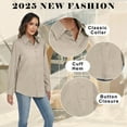 thumbnail image 5 of VDJ Womens Button Down Shirts Long Sleeve Casual Collared Business Blouse Lightweight Casual Work Tops Size XXL, 5 of 10