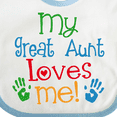 thumbnail image 4 of Inktastic My Great Aunt Loves Me Boys or Girls Baby Bib, 4 of 4
