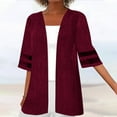 thumbnail image 2 of Pejock Women's Solid Color Puff Sleeve Cardigan Loose Cover Up Casual Blouse Tops Fashion Oversized Lightweight Open Front Cardigans Half Sleeve Hoodeless Shirts S-5XL, 2 of 5