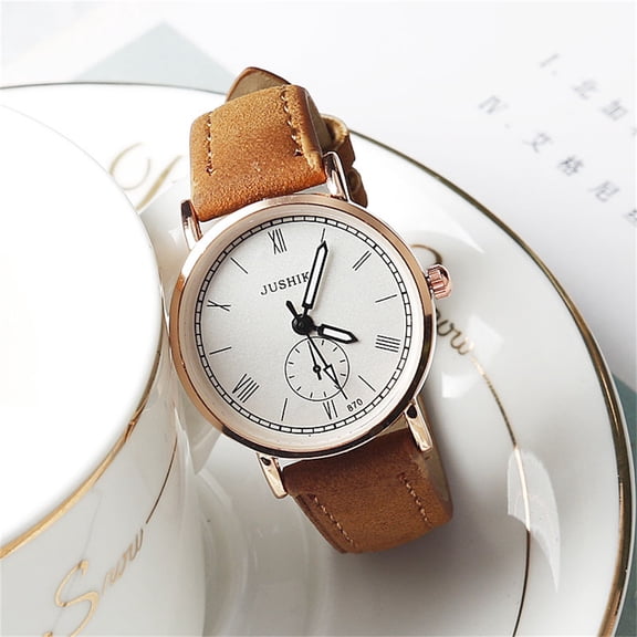Resicozy Womens Watch Quartz Waterproof Ladies Wrist Watches with Leather Strap Coffee