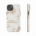 thumbnail image 3 of Inspirational Scripture Phone Case – Faith & Flowers Minimalist Art Compatible with iPhone 16, 15, 14, 13, 12, 11 Pro Plus (Brown), 3 of 5