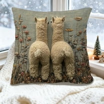 Hometravel Alpaca Print Pillow, 45x45cm Animal Design Cushion, Soft Cover for Living Room and Bedroom Decor