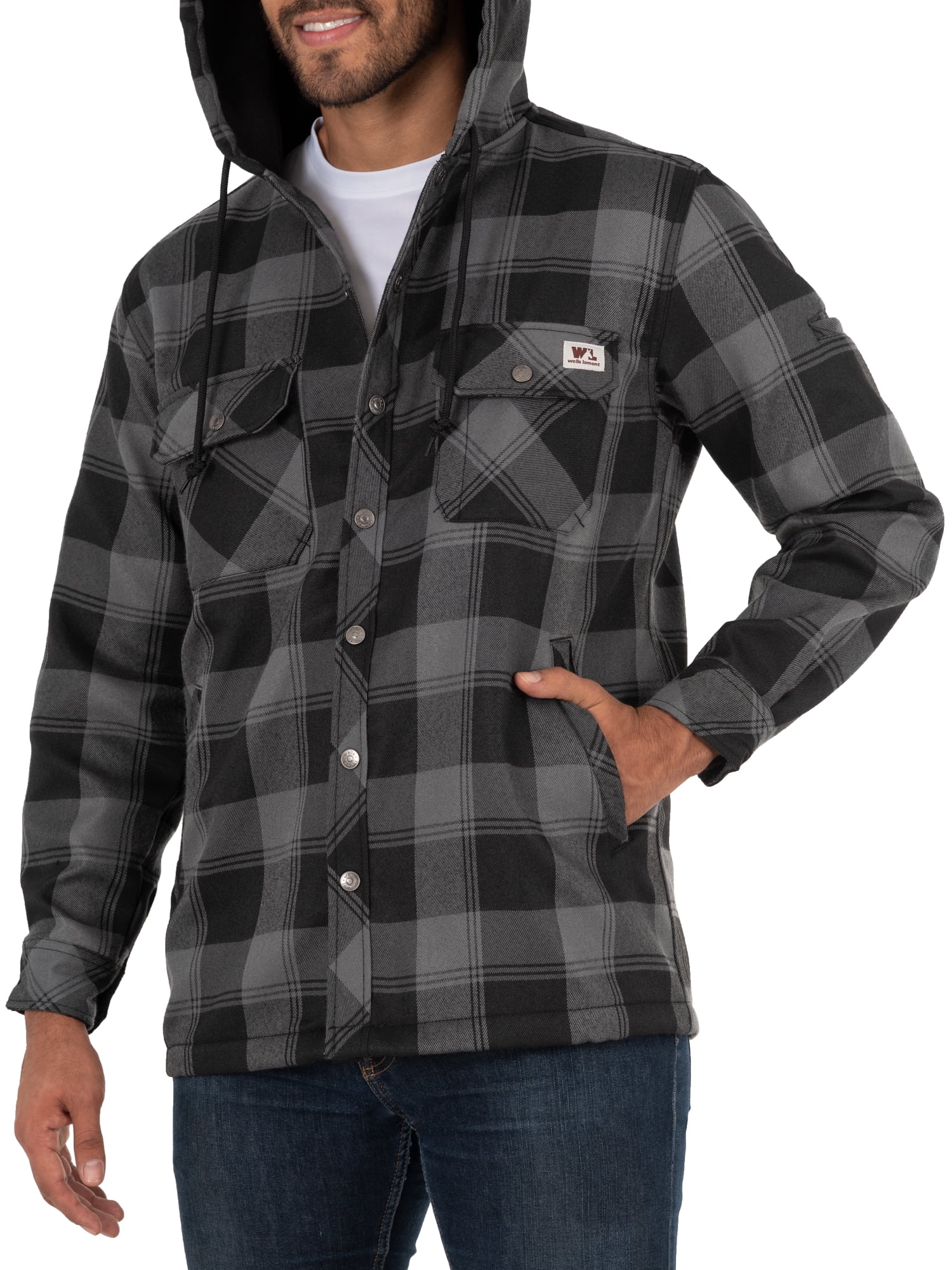 Wells Lamont Plaid Polar Fleece Lined Shirt Jacket