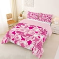 thumbnail image 2 of Catabedysis Camo Camping Full Size Comforter Sets For Girls,Wildlife Camper Pattern Bedding Comforter Set,Pink White,Pink Reversible,3 Pieces,1 Comforter and 2 Pillowcases, 2 of 7