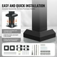 thumbnail image 4 of KFFKFF Outdoor Step Handrails, Fits 4-5 Steps, Sturdy Carbon Steel Stair Rail Kit with Install Tools, Safety Hand Rails for Seniors, Ideal for Concrete Steps, Porches & Decks, Square Black Design, 4 of 9
