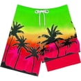thumbnail image 3 of SGMVNU Boys Swim Trunks Swimwear with Compression Liner Kids Swimsuit Printed Bathing Bottom Beach Swimming Shorts, Size 11-12 Years, qu1-Hot Pink, 3 of 4