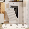 thumbnail image 5 of HARIPUL 13 Gallon Tilt Out Trash Cabinet, Freestanding Kitchen Trash Cabinet with Louvered Door,White, 5 of 6