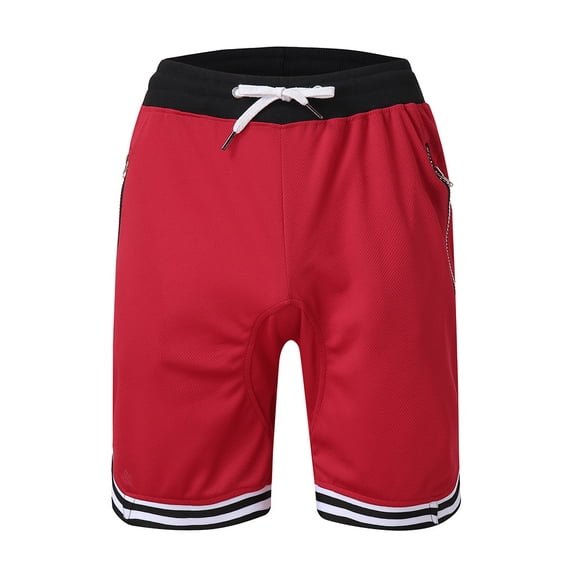 Sngxgn Mens Outdoor Casual Elastic Waist Lightweight Fishing Hiking Shorts(Red,XXXL)