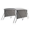 thumbnail image 1 of Bimini Tops for Boats 3 Bow, Aluminum Frame Boat Cover with Waterproof 600D Marine Grade Canvas, Fits 61"-66" Width, 2 Rear Support Poles, Adjustable Straps, Storage Boot, Light Grey, 1 of 6