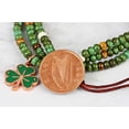 thumbnail image 2 of Irish Penny Multi Strand Bracelet Leather and Czech Glass Beads Genuine Coin One Size Adjustable, 2 of 6