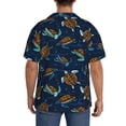 thumbnail image 3 of Sikiie Sea Turtles Swimming Men's Wrinkle Free Untucked Cuban Shirt Business Casual Button Down Shirts Short Sleeve ShirtX-Large, 3 of 5