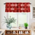 thumbnail image 5 of 3 Piece Kitchen Curtains and Valances Set Red Fish Scale Cafe Curtains 36 Inch Length Modern Geometric Ombre Abstract Moroccan Valance & Tier Curtain for Living Room Bedroom Window 54"x18"+27"x36"*2, 5 of 6