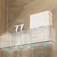 thumbnail image 4 of RUISINERY 2 Pack Acrylic Bathroom Organizers Wall Mounted Clear Storage Bins with 3 Compartments for Narrow Spaces and Offices, 4 of 6