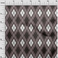 thumbnail image 2 of oneOone Viscose Chiffon Dusty Brown Fabric Argyle Check Craft Projects Decor Fabric Printed By The Yard 42 Inches Wide, 2 of 4