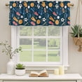 thumbnail image 3 of 2 Pack Valances for Windows, Sports Theme Window Valances for Living Room/Bedroom/Bathroom, Cartoon Soccer Baseball Basketball Star Blue Light Filtering Kitchen Curtain Valance 54"W x18" L, 3 of 9