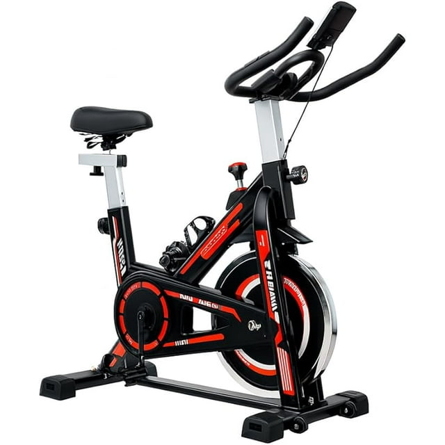 Bicicleta Fija de Spinning para Cardio y Fitness Quick Fit Pro Resistencia Ajustable Roja