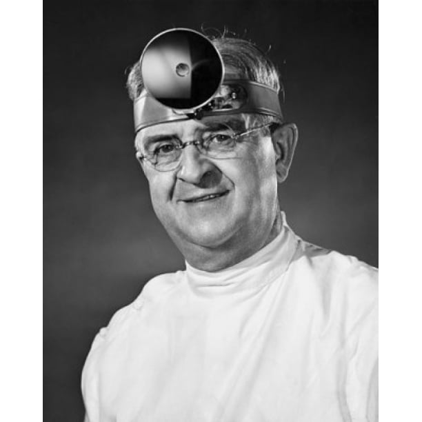 Portrait of male doctor wearing headband Poster Print (18 x 24